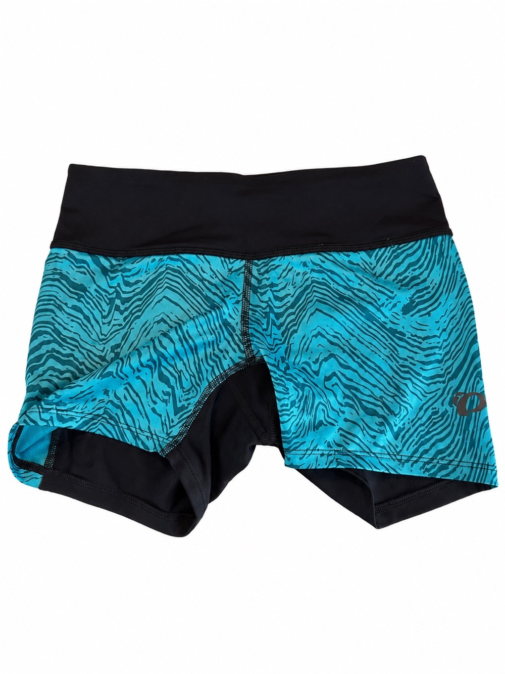 Pearl Izumi Women’s 4” Studio Shorts Small Teal Black Cycling Workout